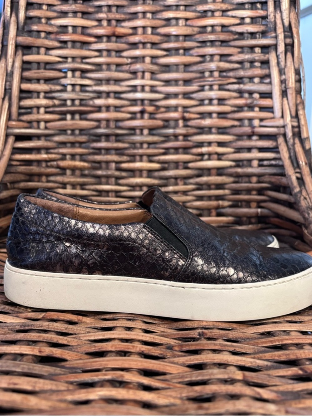 Frye Metallic Slip-On Sneakers in size 8. Great condition inside and out!